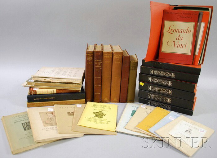 Lot of Antiques and Collecting Reference Books, E: Lot of Antiques and Collecting Reference Books, Early Auction Catalogs, and Museum Collections, including volumes by Wallace Nutting, Albert Sack, etc. approx. 40 items.