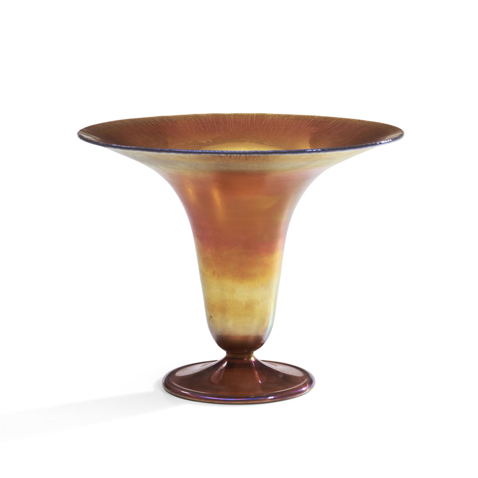 Steuben Gold Aurene Glass Vase, Corning, New York, early 20th century, incised marks 'aurene 507... (1 of 2)