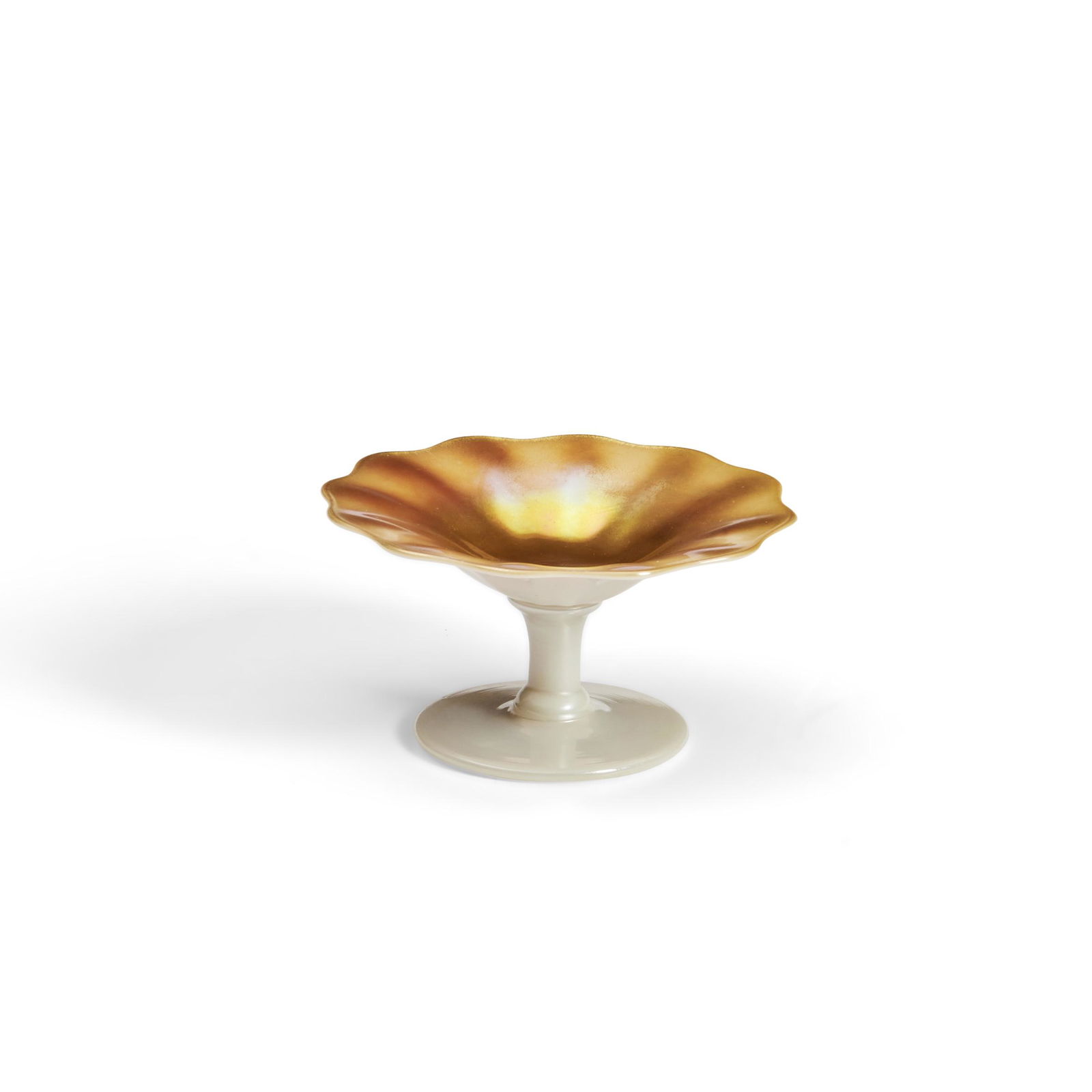 Steuben Gold Calcite Glass Miniature Compote, Corning, New York, early 20th century, unmarked, h... (1 of 1)