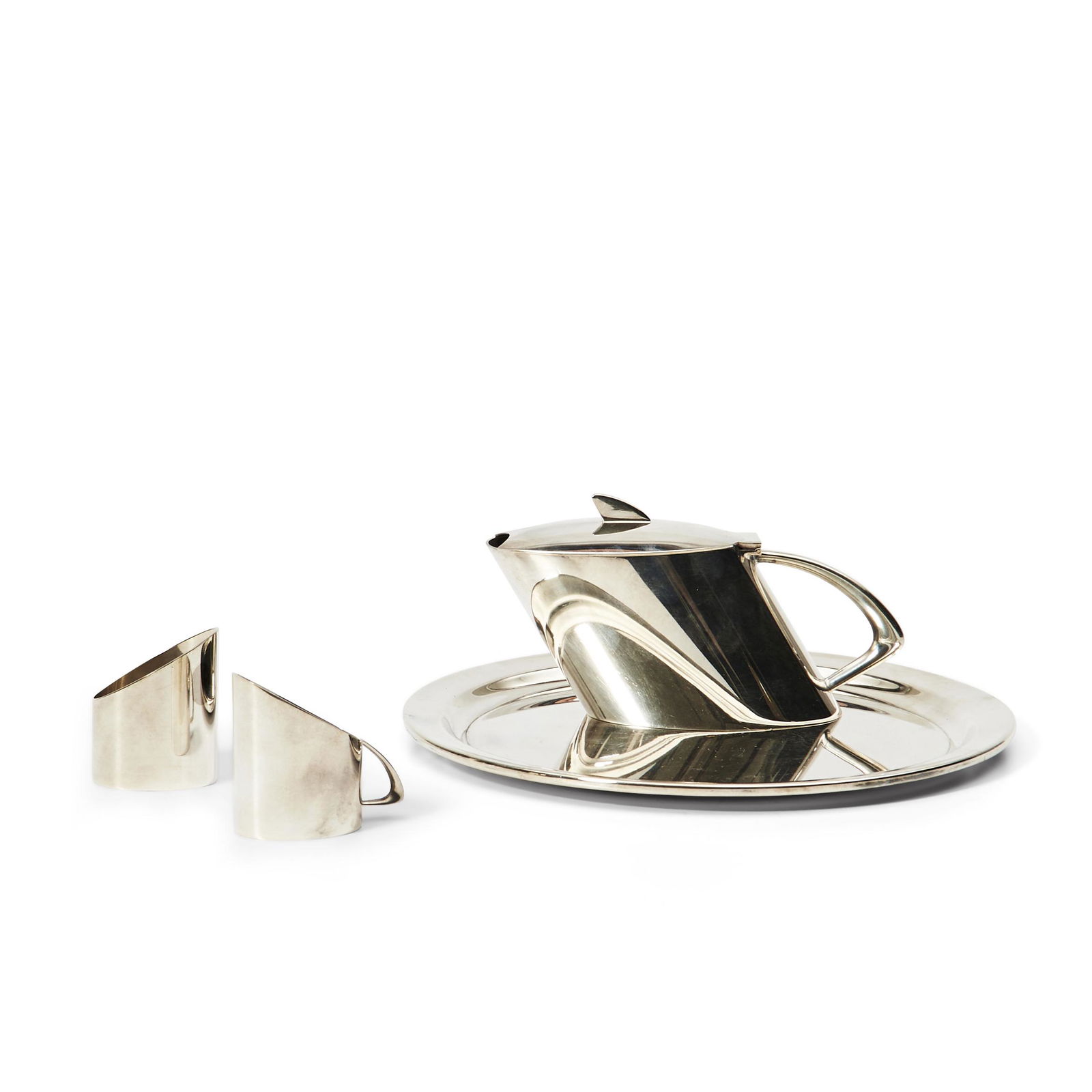 Christoph Widmann Silver Plate Tea Set, Germany, stamped marks 'Christoph Widmann handmade in Ge... (1 of 1)