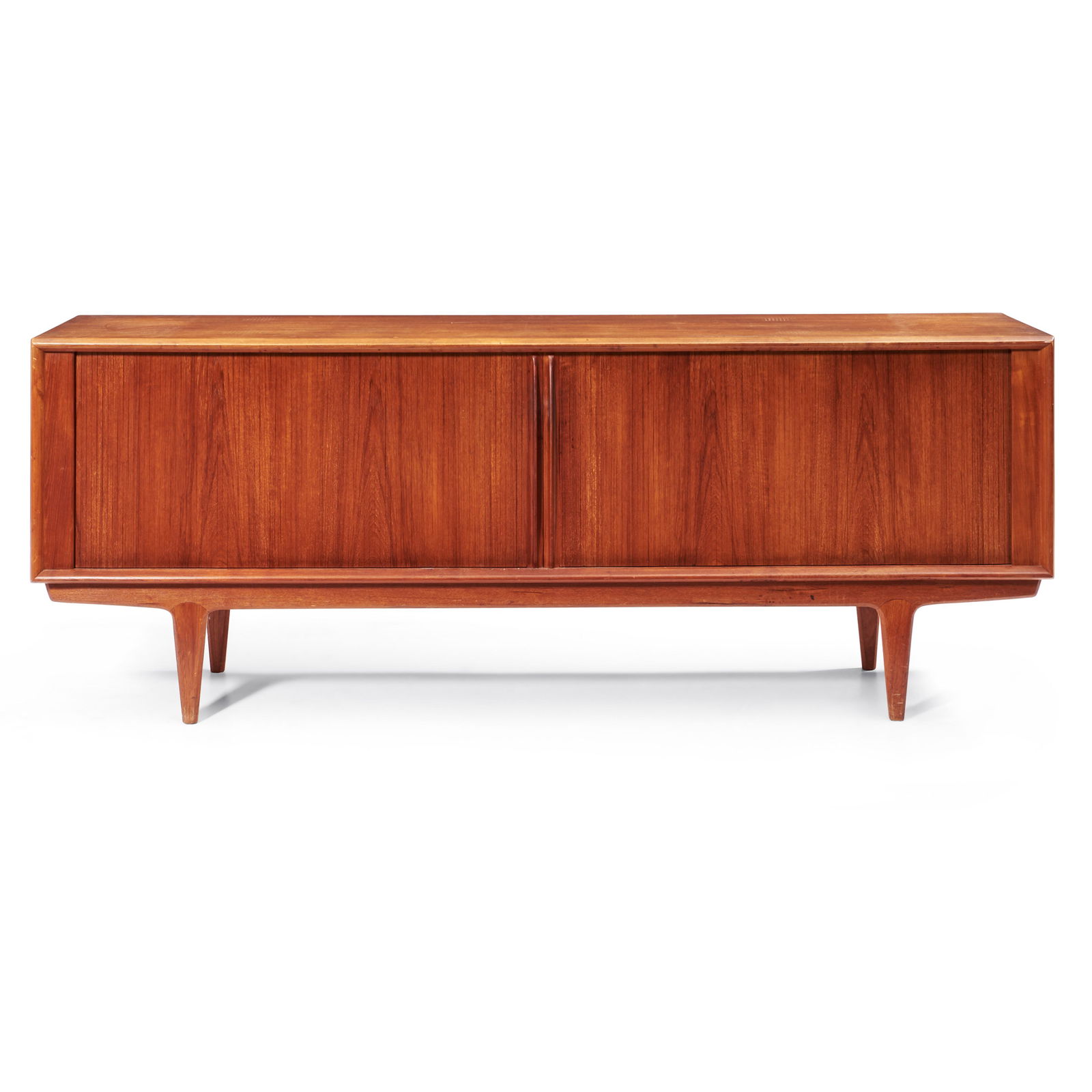 Mid-century Modern Teak Sideboard Attributed to Bernard Pederson & Son, c. 1960, tambours open t... (1 of 2)