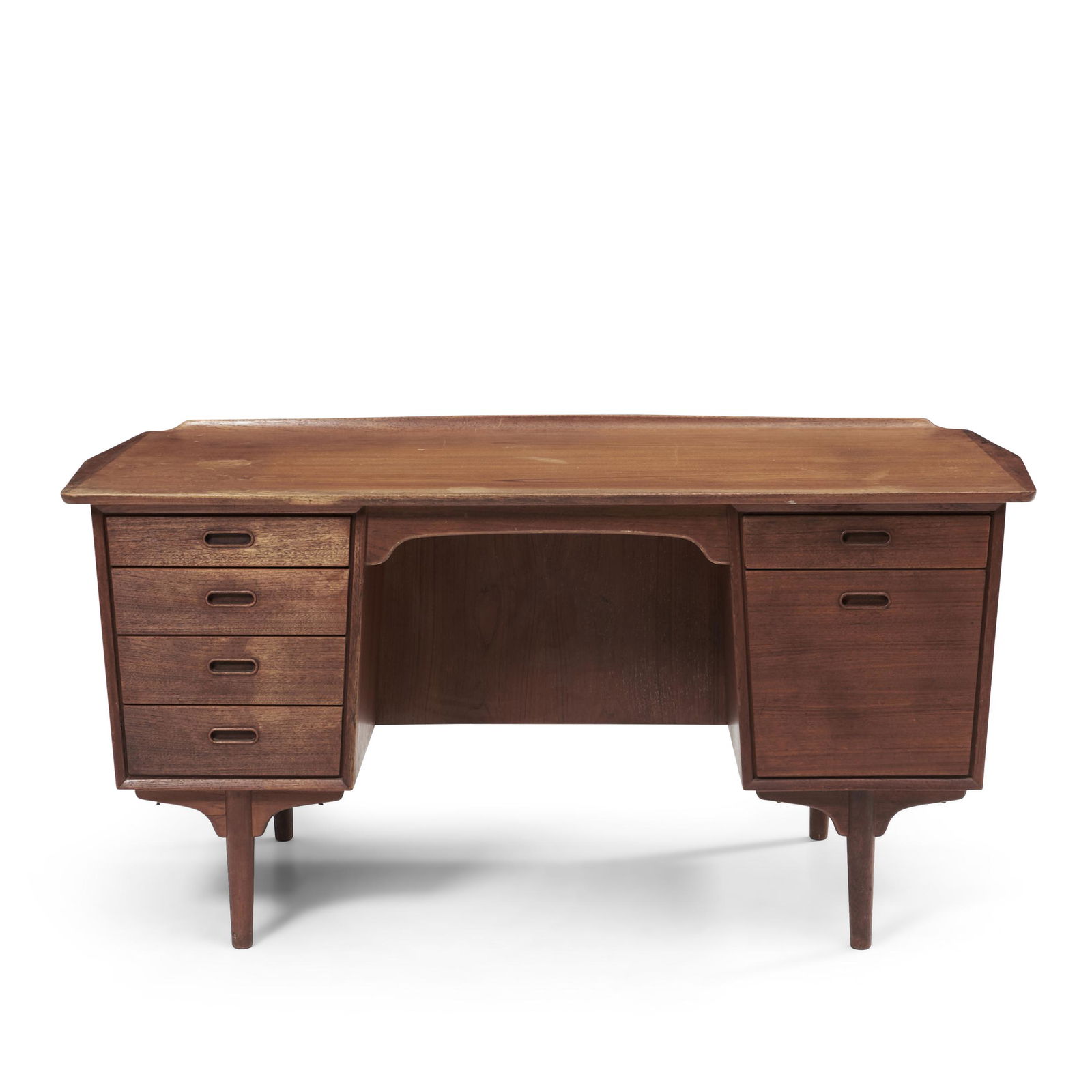 Svend & Madsen Danish Modern Teak Desk, Denmark, c. 1960, Danish control branded mark, branded m... (1 of 2)