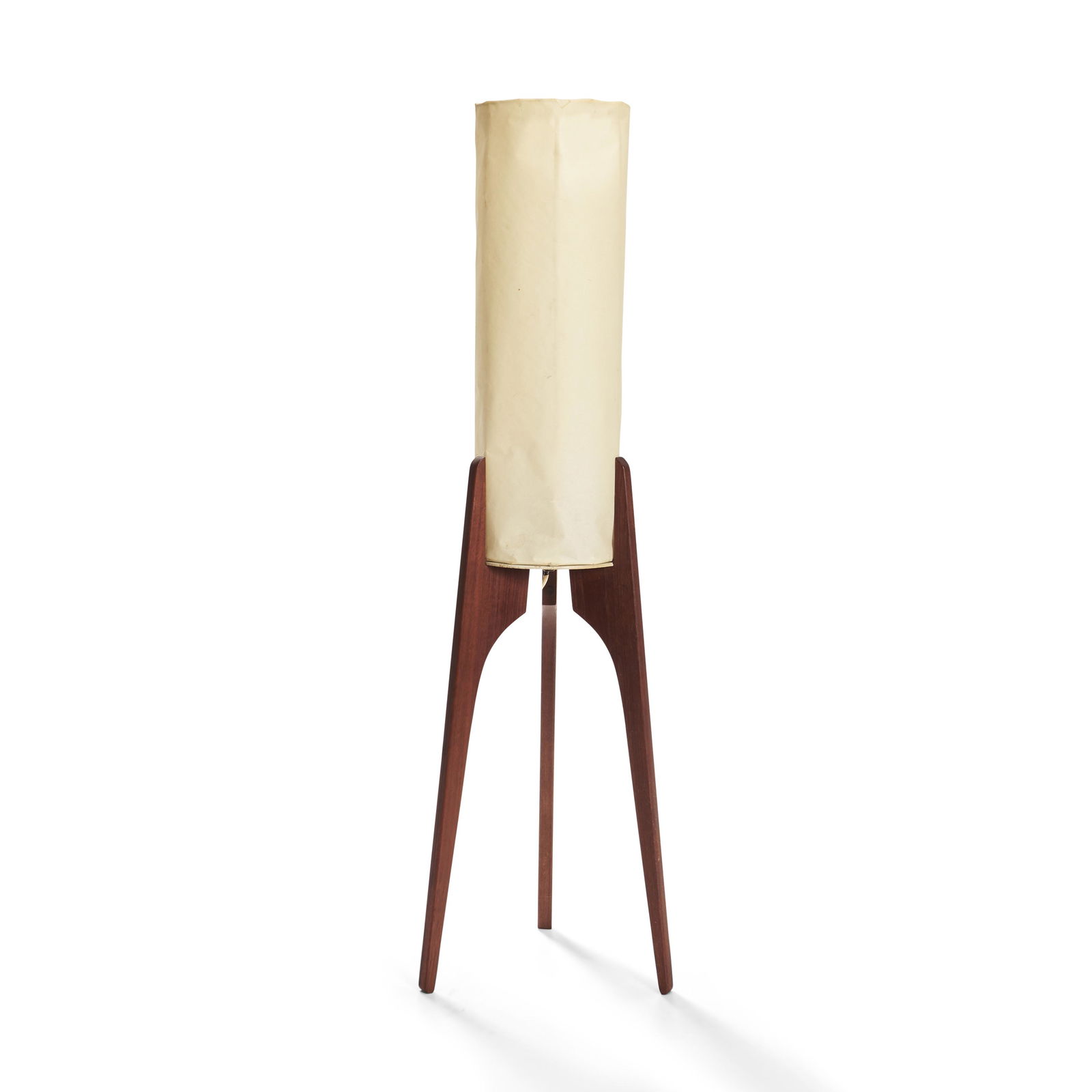 Danish Mid-century Modern 'Rocket' Table Lamp, c. 1960, teak and paper over metal shade, unmarke... (1 of 1)