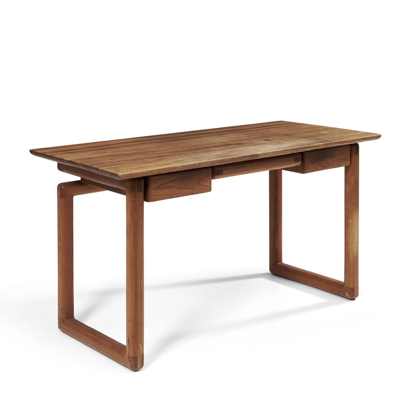 Custom Chechen Wood Desk, carved maker's mark 'RWR' and dated '1980,' two short drawers, ht. 30 ... (1 of 1)