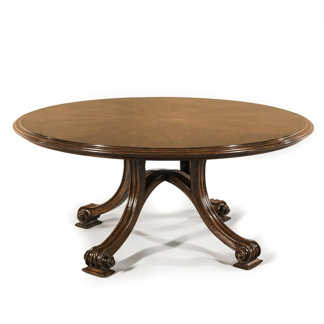 Therien Studio 'Volute' Mahogany and Mahogany-veneer Dining Table