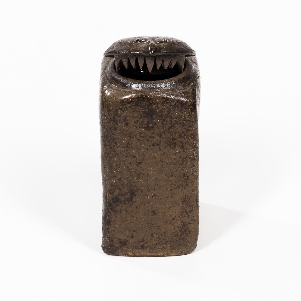 Maynard Tischler (American, b. 1932) Studio Pottery Vessel with Hawk Face Cover, Denver, Colorad... (1 of 2)