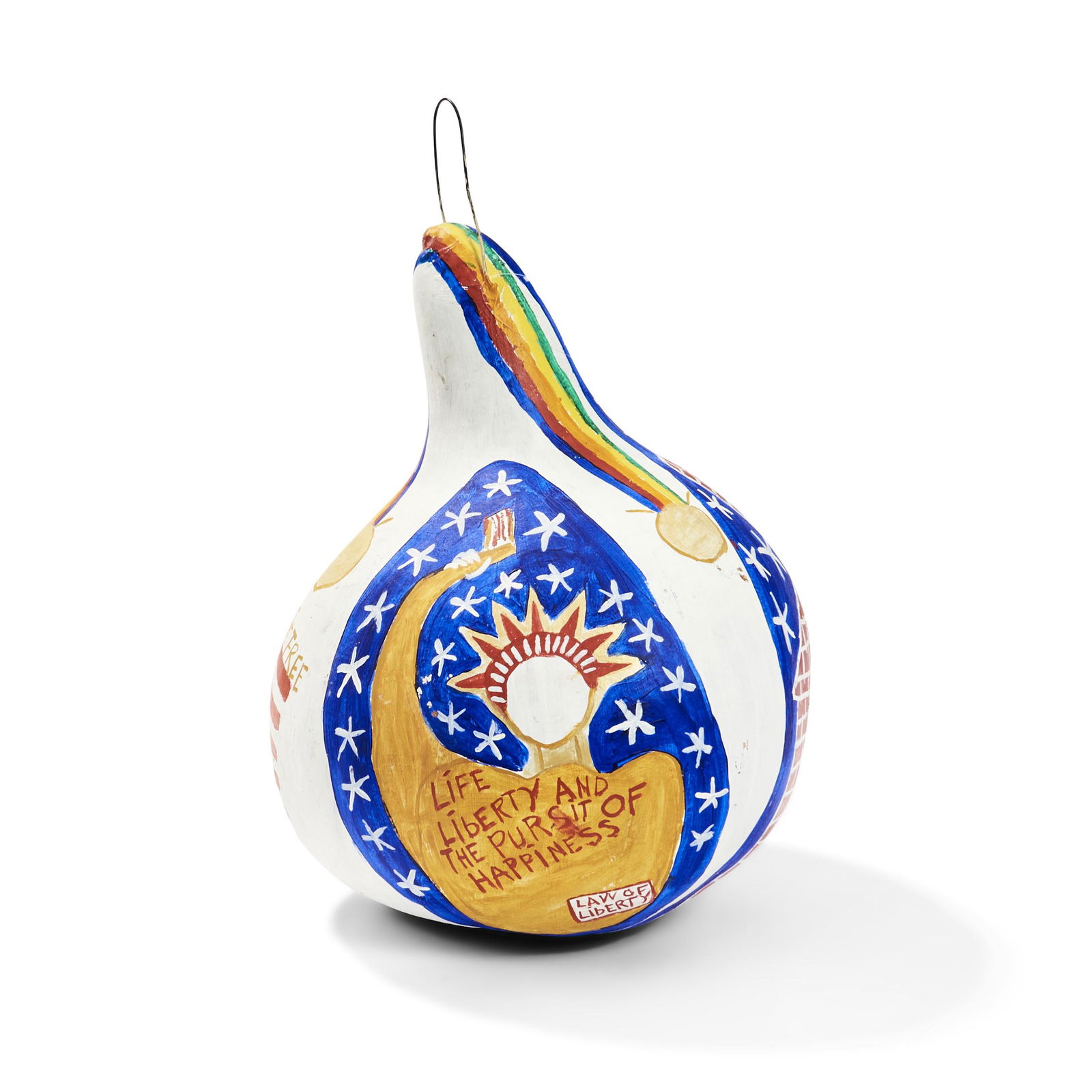 Benjamin F. Perkins (1904-1993) Painted Gourd Bankston, Alabama, c. 1990, paint on natural gourd... (1 of 3)