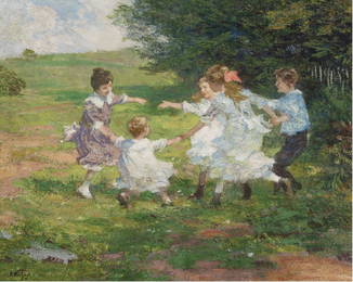 Edward Henry Potthast (American, 1857-1927) Ring Around the Rosie 24 x 30 in. (61.0 x 76.2 cm) f...