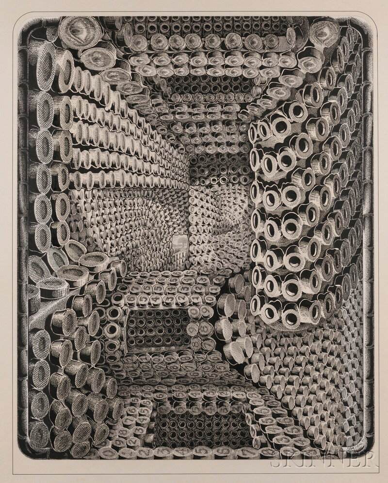 Gerald Lee Wise (American, b. 1941) Two Ink Drawings: Interior Workings and Untitled Inner Workings : Gerald Lee Wise (American, b. 1941) Two Ink Drawings: Interior Workings and Untitled Inner Workings signed and dated "Gerald L Wise 87" l.r., Untitled</