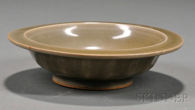 Celadon Dish, China, possibly 13th/14th century, Y: Celadon Dish, China, possibly 13th/14th century, Yuan period, Lung Chuan ware, double fish design, gray-green celadon glaze, dia. 5 in.