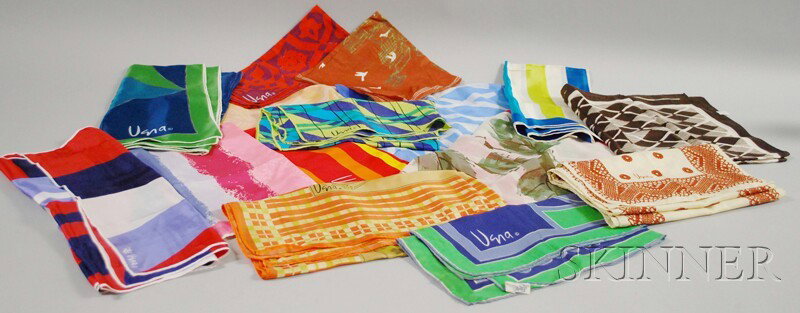 Fifteen Vera Silk Scarves.: Fifteen Vera Silk Scarves.