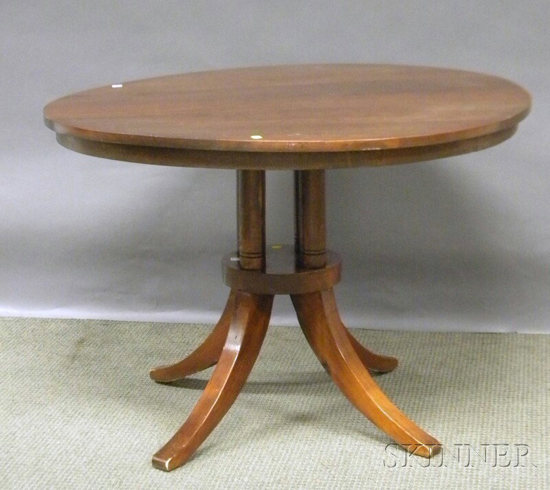 Provincial Biedermeier-style Circular Blondewood P: Provincial Biedermeier-style Circular Blondewood Pedestal-base Breakfast Table.