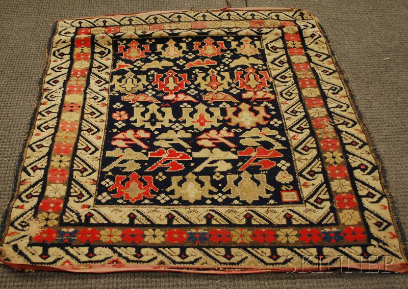Seichour Rug, Northeast Caucasus, 19th century, 4 : Seichour Rug, Northeast Caucasus, 19th century, 4 ft. 6 in. x 3 ft. 6 in.