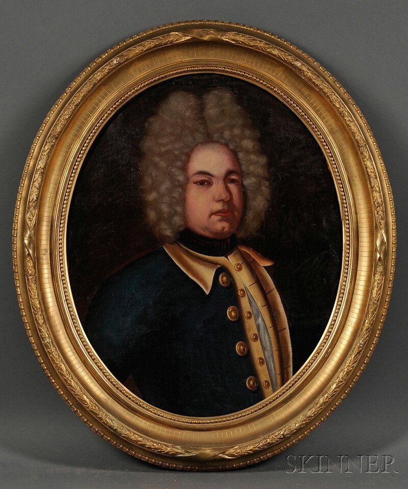 Continental School, 18th Century The Count Boije : Continental School, 18th Century The Count Boije af Gennas Unsigned, inscribed "Boije af Gennas" on the back of the frame. Oil on canvas, oval stretcher, 32 x 26 1/2 in. (81.0 x 67.0 cm), in a