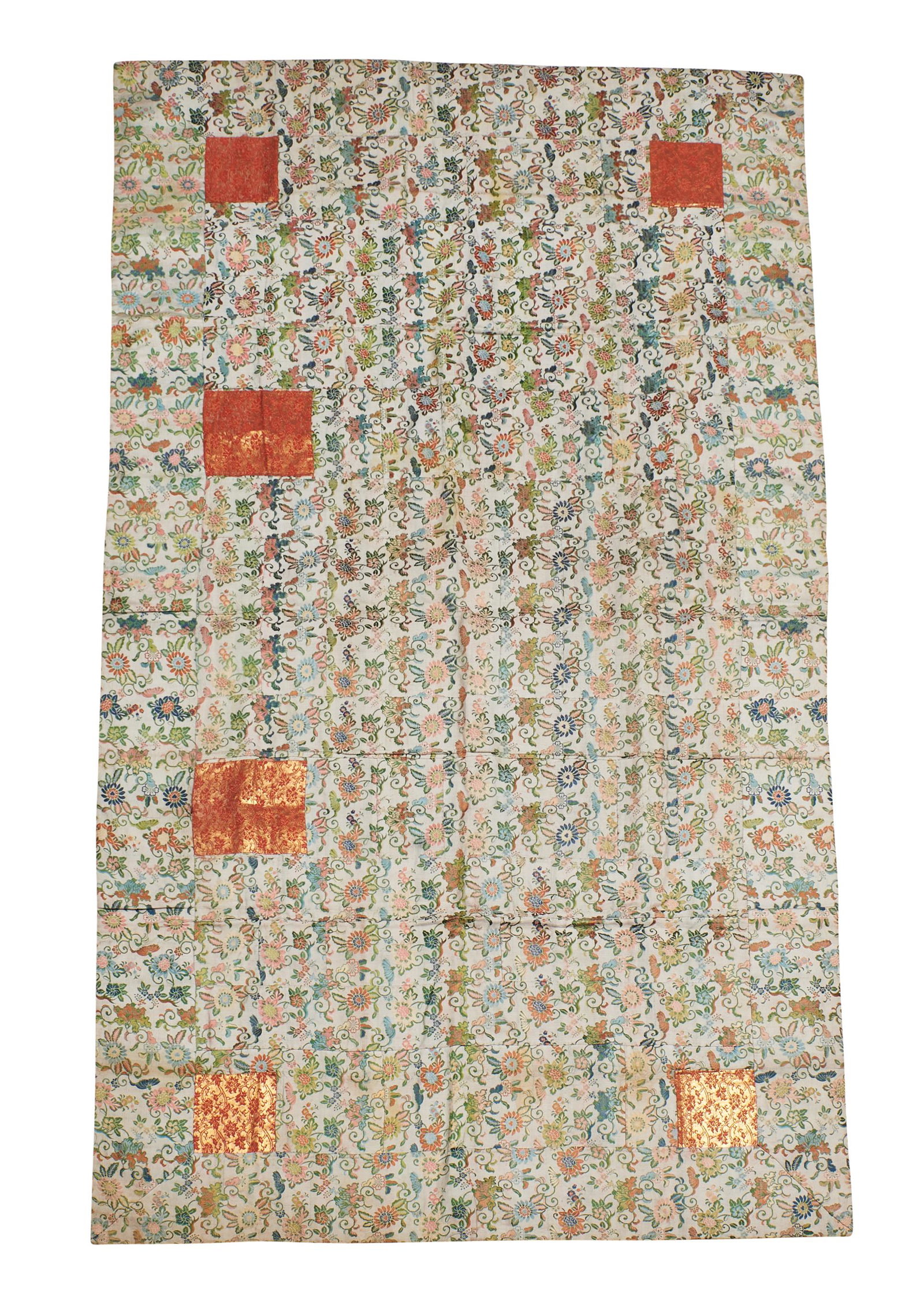 Japanese Kesa Japan 3 ft. 10 in. x 6 ft. 6 in.: Japanese Kesa Japan c. first half 20th century. Silk brocade. 3 ft. 10 in. x 6 ft. 6 in.