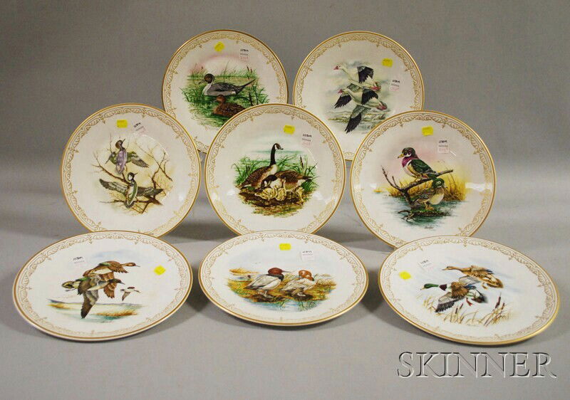 Complete Set of Eight Edward Marshall Boehm "Water: Complete Set of Eight Edward Marshall Boehm "Water Bird" Plates, "Wood Ducks," "Canada Geese," "Hooded Mergansers," "Canvasbacks," "Mallards," "American Pintails," "Ross's Geese," and "Green-winged Te