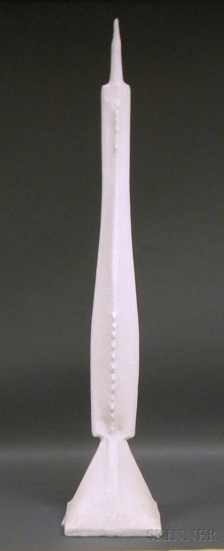 Boris Margo (Ukrainian/American, 1902-1995) Untitl: Boris Margo (Ukrainian/American, 1902-1995) Untitled [Ray] Signed, dated, and dedicated "Boris Margo 1972 to Jeanne" on bottom of base. Linen and plaster construction, 46 x 8 1/2 x 8 1/2 in. Conditio