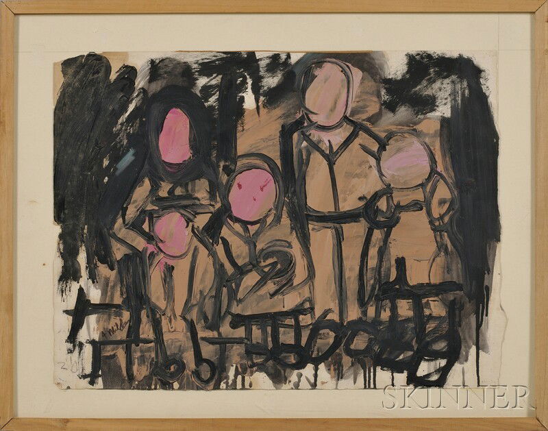 Jay Milder (American, b. 1934) Six Figurative Work: Jay Milder (American, b. 1934) Six Figurative Works Four signed "J. Milder" l.r., one signed "J. Milder" l.l., one unsigned. Oil on paper, sheet sizes to 17 1/2 x 23 in., each framed. Condition: Minor