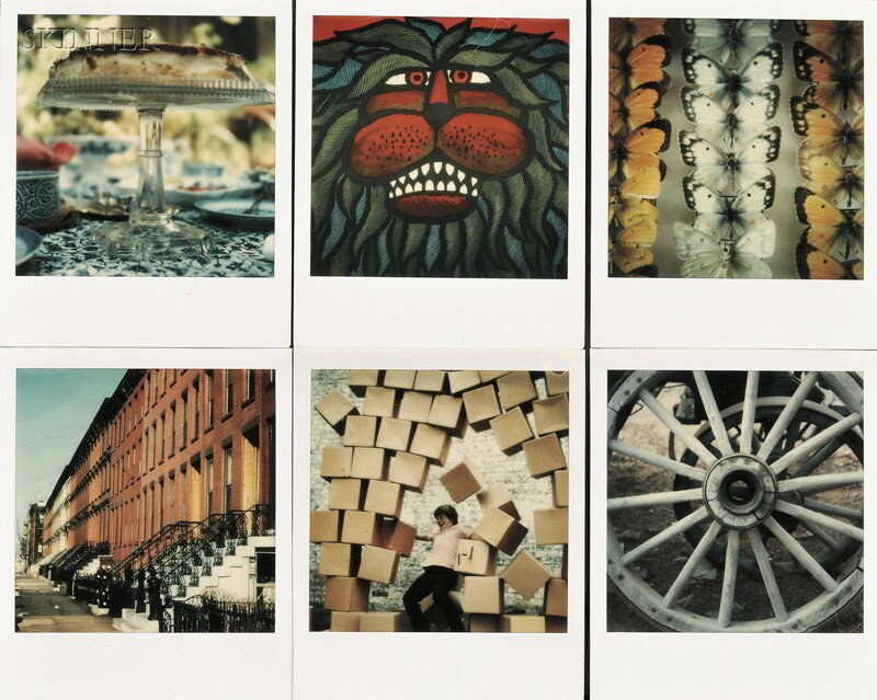 Charles and Ray Eames (American, 20th Century) Sev: Charles and Ray Eames (American, 20th Century) Seventeen Polaroid Images: Various Subjects, c. 1972. Each inscribed or stamped "EAMES" on the reverse. Polaroid SX-70 prints, image sizes 3 1/8 x 3 1/8