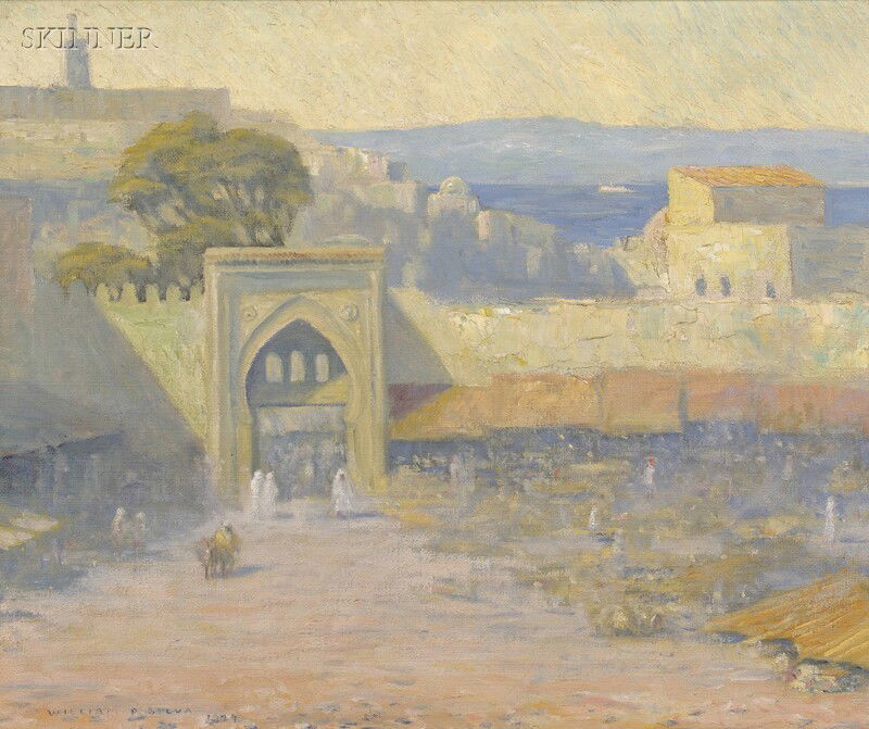 William Posey Silva (American, 1859-1948) Grand Ma: William Posey Silva (American, 1859-1948) Grand Market Tangiers Signed and dated "WILLIAM P. SILVA 1924" l.l., titled and inscribed "...by William P. Silva" in pencil on the stretcher and iden