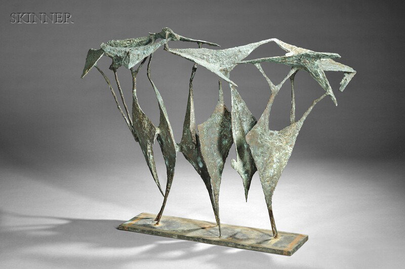 Luciano Minguzzi (Italian, 1911-2004) Sei Personag: Luciano Minguzzi (Italian, 1911-2004) Sei Personagge, c. 1958 Monogrammed and signed "...MINGUZZI" within the cast on the base. Bronze with light green patina, 37 x 52 x 12 in. (94.0 x 132.1 x