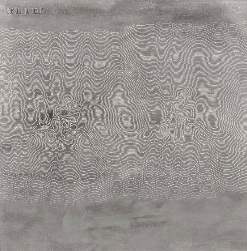 Sewell Sillman (American, 1924-1992) Untitled [Wav: Sewell Sillman (American, 1924-1992) Untitled [Wave Drawing], c. 1965 Inscribed and signed "#15 1X.65 SILLMAN" on the reverse. Incised Essdee Scraper Board, 17 1/8 x 17 1/8 in. (43.5 x 43.5 cm), frame