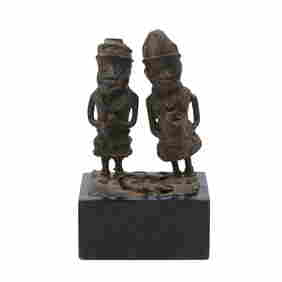 A pair of Benin bronze figures (1 of 1)