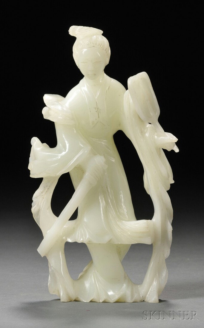 Eleven Hardstone Carvings, China, 20th century, a: Eleven Hardstone Carvings, China, 20th century, a Kuan Yin, donkey, eight miniature vases, and a revolutionary figure, ht. to 8 3/8 in.