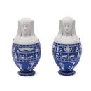Pair of Wedgwood Dark Blue Jasper Dip Canopic Jars and Covers, England, early 19th century,