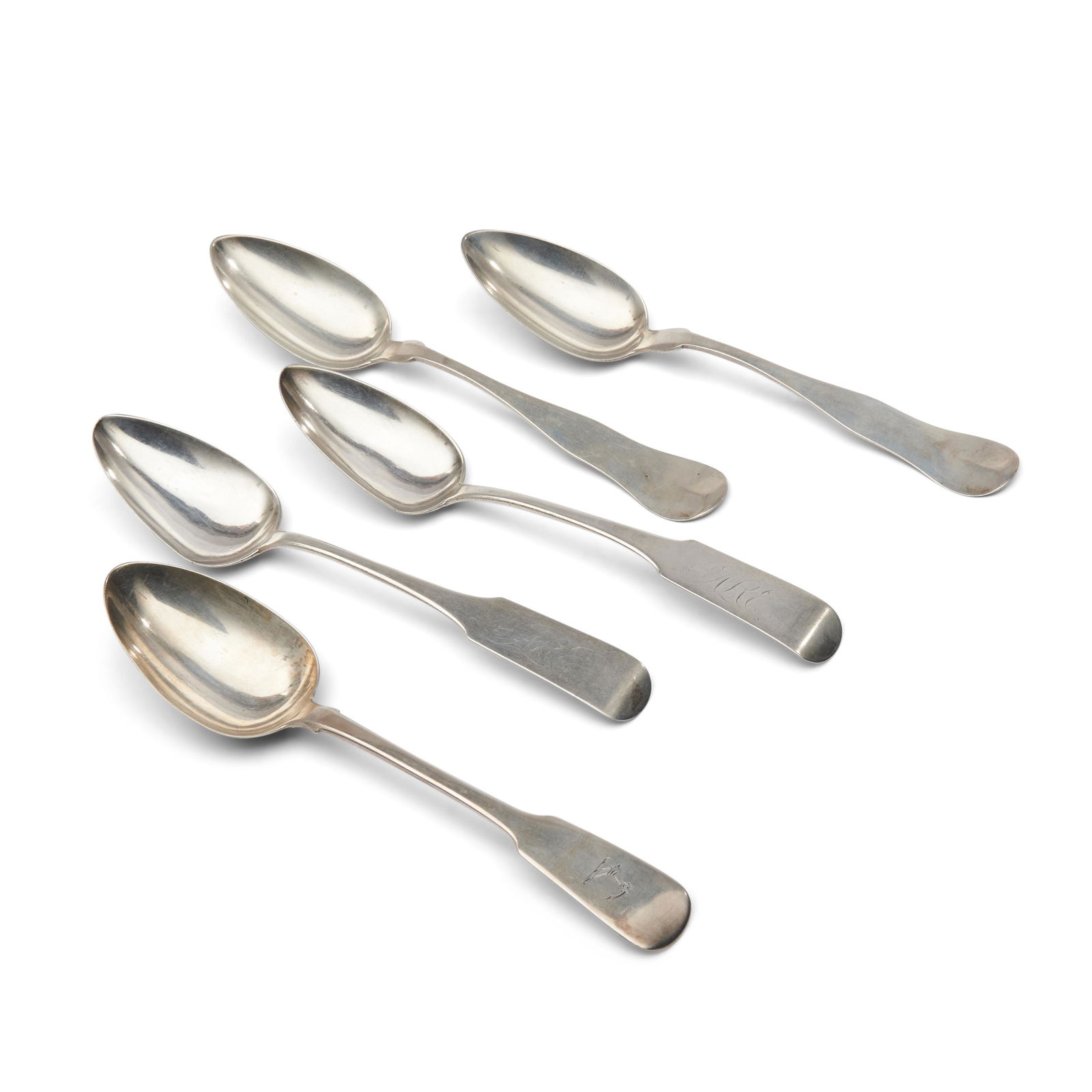 Five Sterling and Silver Serving Spoons, (1 of 2)