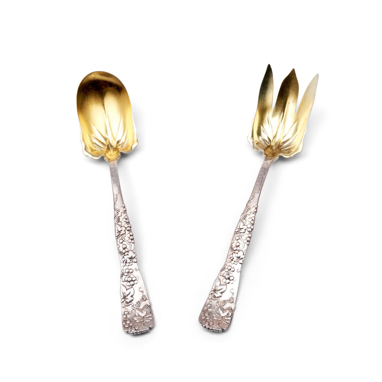 Pair of Tiffany & Co. 'Grapevine' Pattern Sterling Silver Salad Servers, (1 of 2)