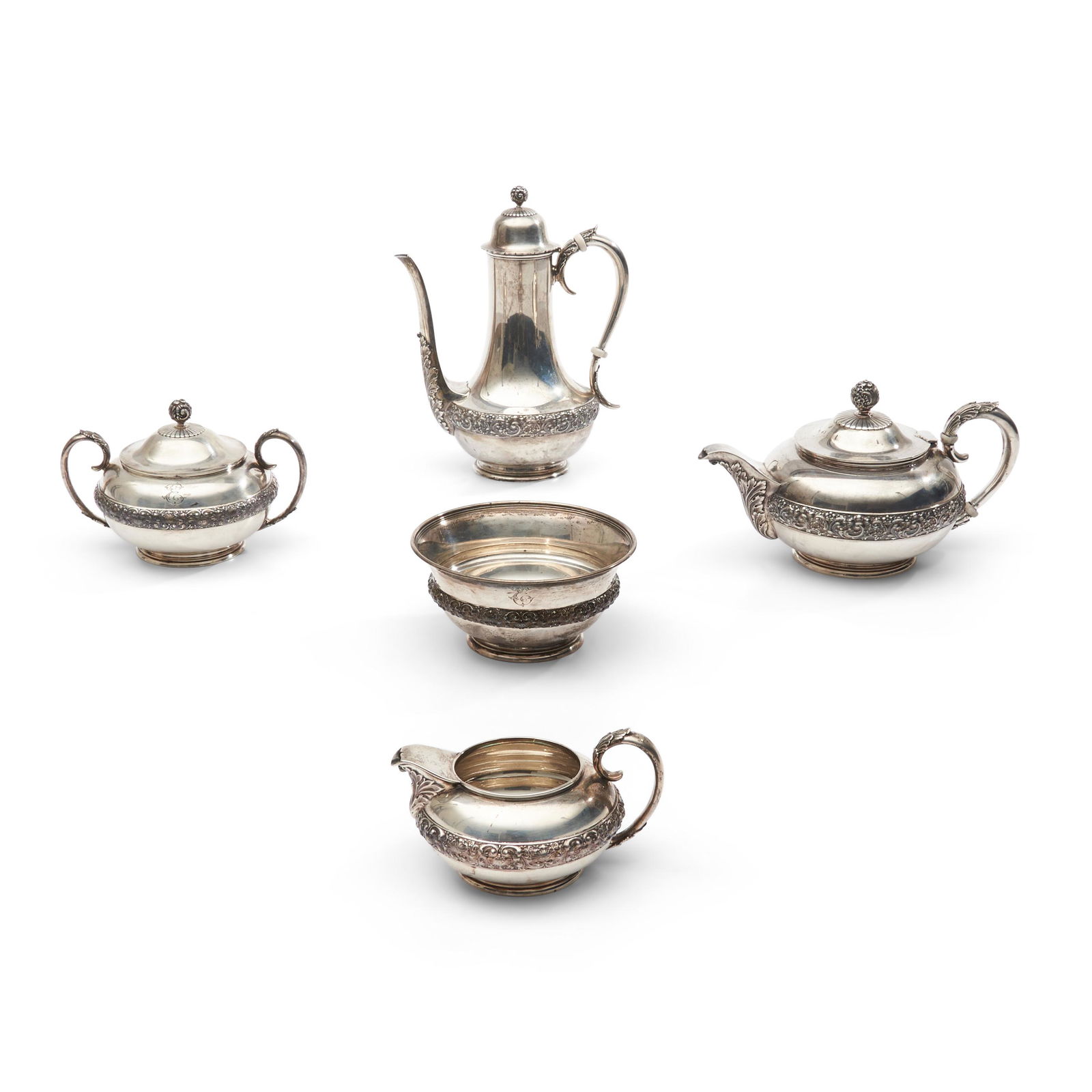 Five Piece Tiffany & Co. Sterling Silver Tea & Coffee Set, (1 of 2)