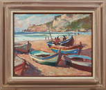 Emile Gruppe (American, 1896-1978) Nazare Portugal 16 x 20 in. (40.5 x 50.5 cm) framed 23 x 27 x 2