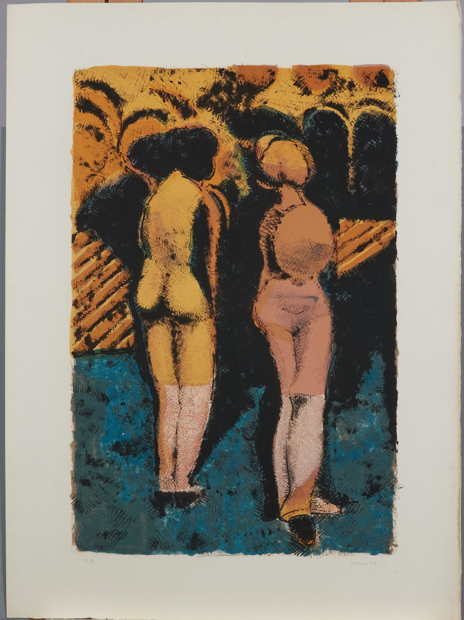 Armando Morales (Nicaraguan, 1927-2011) Four Prints: Figuras Mujeres image sizes 23 3/4 x 15 3/4 in.: Armando Morales (Nicaraguan, 1927-2011) Four Prints: Figuras Mujeres each signed and dated 'MORALES'70' (in pencil, lower right), each inscribed 'P.A.' (in pencil, lower left); color lithographs on pa
