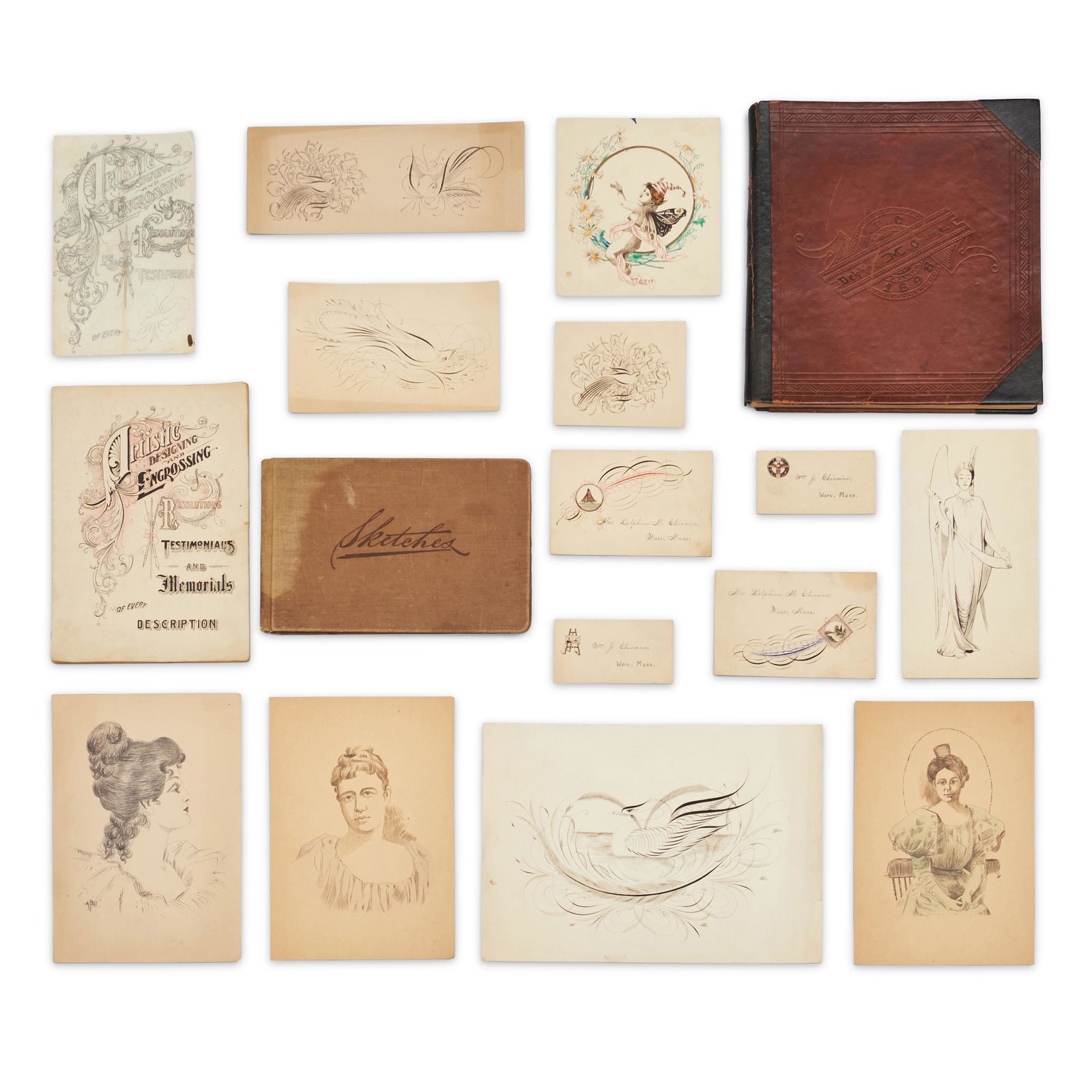 Two Sketchbooks and Collected Loose Drawings, Alphonse P. Chicoine (1867-1946), Ware, Massachusetts, (1 of 1)