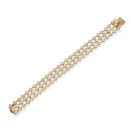 VAN CLEEF & ARPELS: AN 18K GOLD AND DIAMOND 'PALMYRE' BRACELET, FRANCE