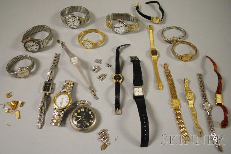 Large Group of Mostly Fashion Wristwatches, includ: Large Group of Mostly Fashion Wristwatches, including Bulova, DKNY, Wittnauer, and Elgin.