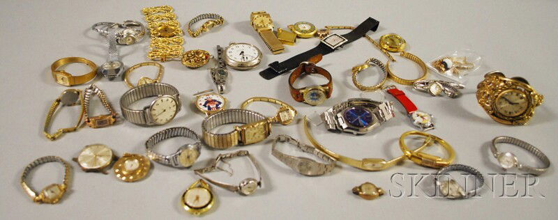 Group of Vintage Mostly Fashion Watches, including: Group of Vintage Mostly Fashion Watches, including Bulova, Wittnauer, Baume & Mercier, Hamilton, Lucerne, and two Disney wristwatches.