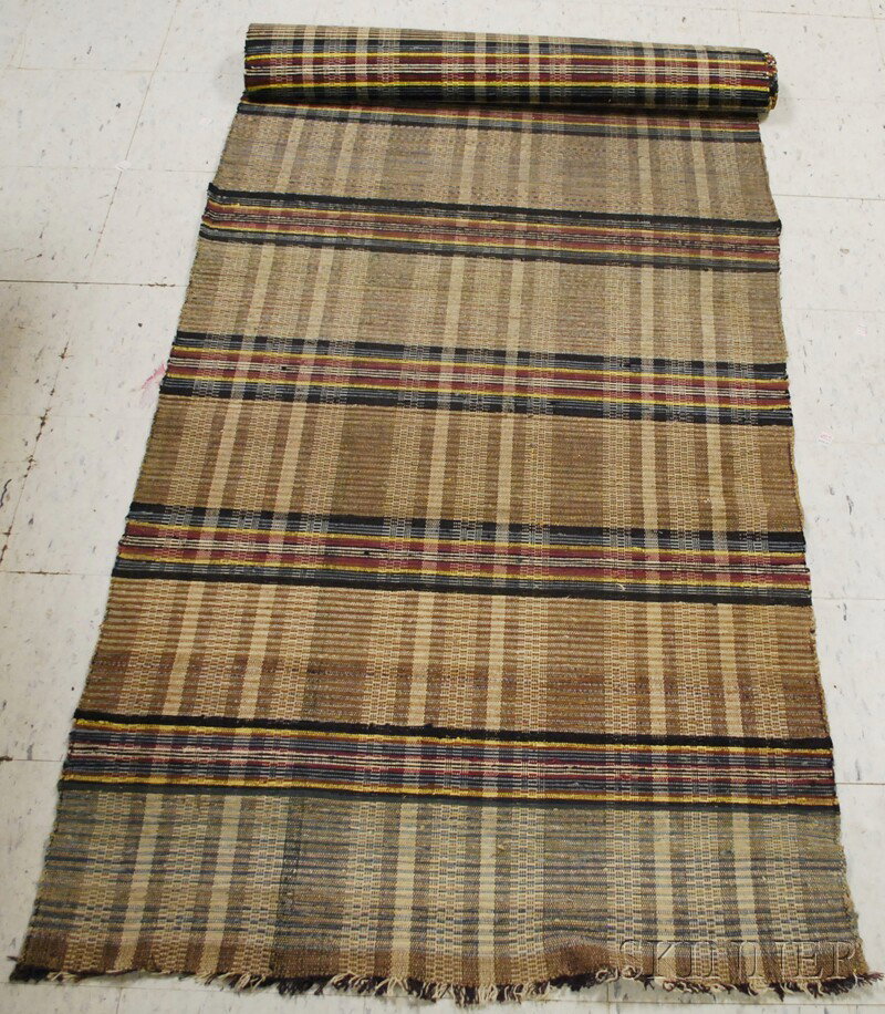 Long Woven Rag Rug, 18 ft. 10 in. x 42 in. Prove: Long Woven Rag Rug, 18 ft. 10 in. x 42 in. Provenance: Estate of Susan Parrish.