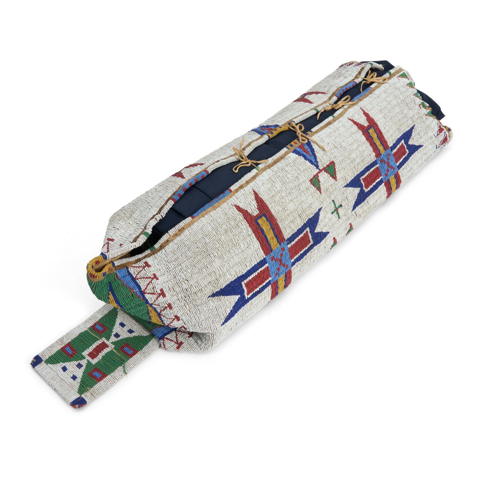 A Plains beaded hide cradle, lg. 29 in. (1 of 1)