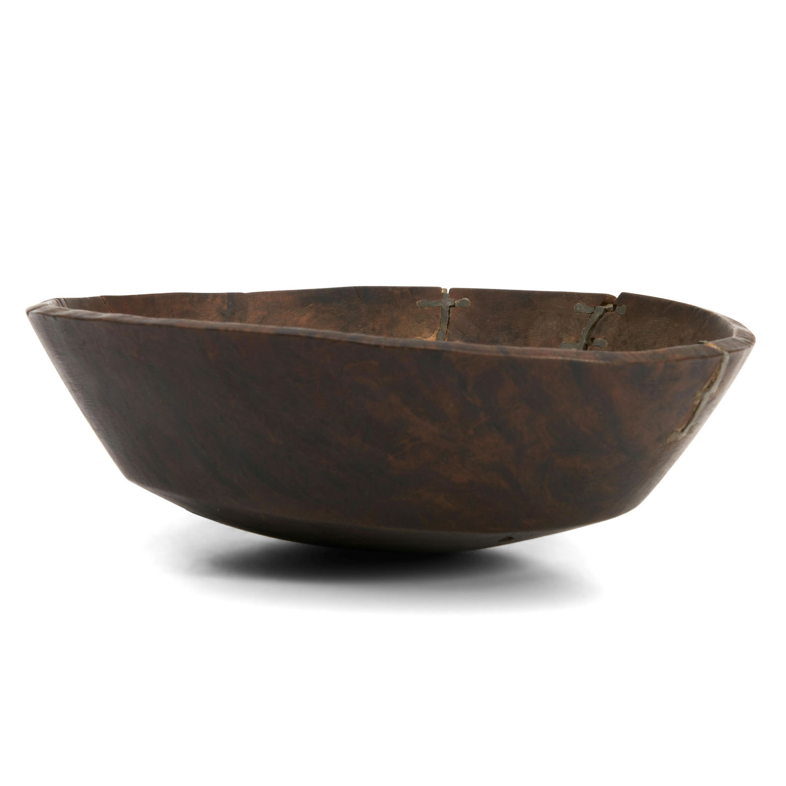 A Northeast burl figured wood gambling bowl  ht. 3, wd. 8 1/2 in. (1 of 1)