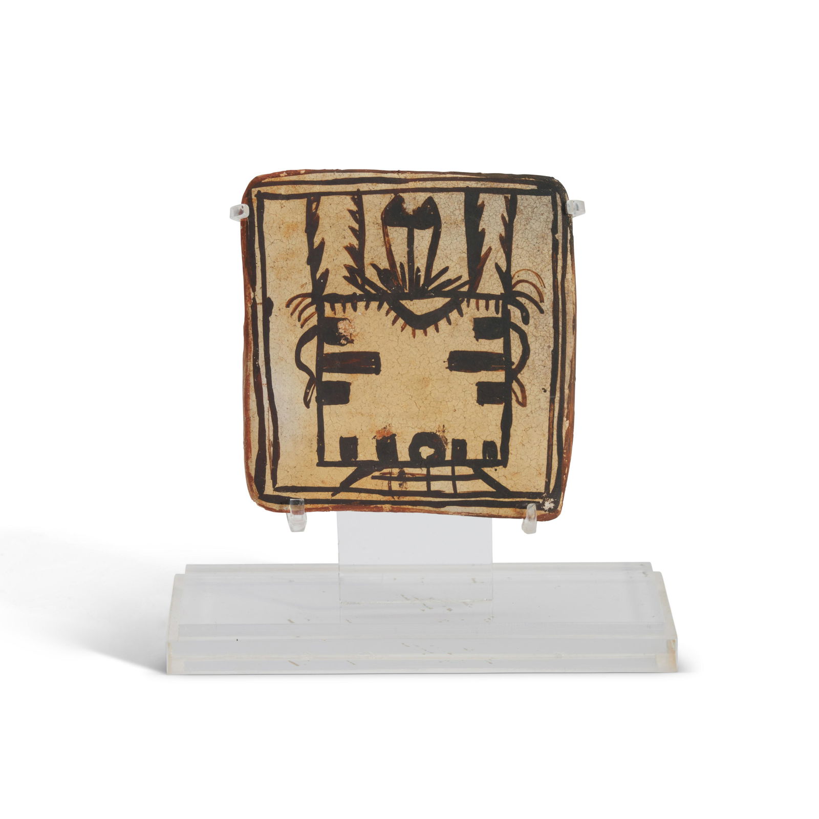 A Hopi Polacca polychrome tile ht. 3 1/2, wd. 3 3/8 in. (1 of 1)