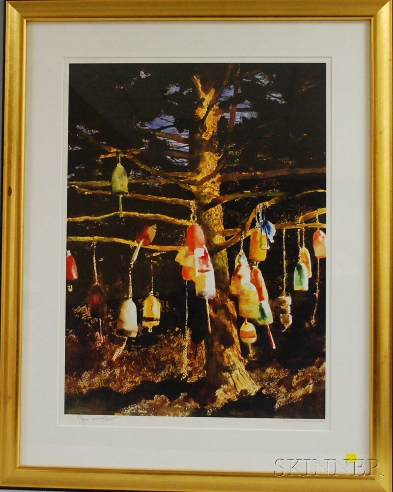 James "Jamie" Browning Wyeth (American, b. 1946) B: James "Jamie" Browning Wyeth (American, b. 1946) Buoy Tree, 1991. Signed "Jamie Wyeth" l.l. Offset lithograph, sight size 26 1/4 x 9 1/4 in., framed. Condition: Not examined out of fr