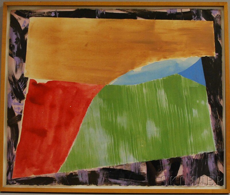 Lisa Mackie (American, b. 1947) Untitled [Abstract: Lisa Mackie (American, b. 1947) Untitled [Abstract]. Signed "L. Mackie" l.r. Oil on paper, sheet size 22 1/4 x 27 in., framed. Condition: Not examined out of frame.