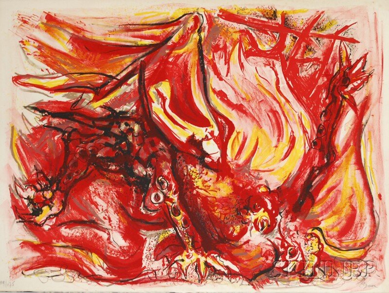 Edouard Pignon (French, 1905-1993) Combats de coqs: Edouard Pignon (French, 1905-1993) Combats de coqs. Signed "Pignon" l.r., numbered "119/175" l.l. Lithograph, 22 1/4 x 30 in., unframed. Condition: Grime to margins, foxing.