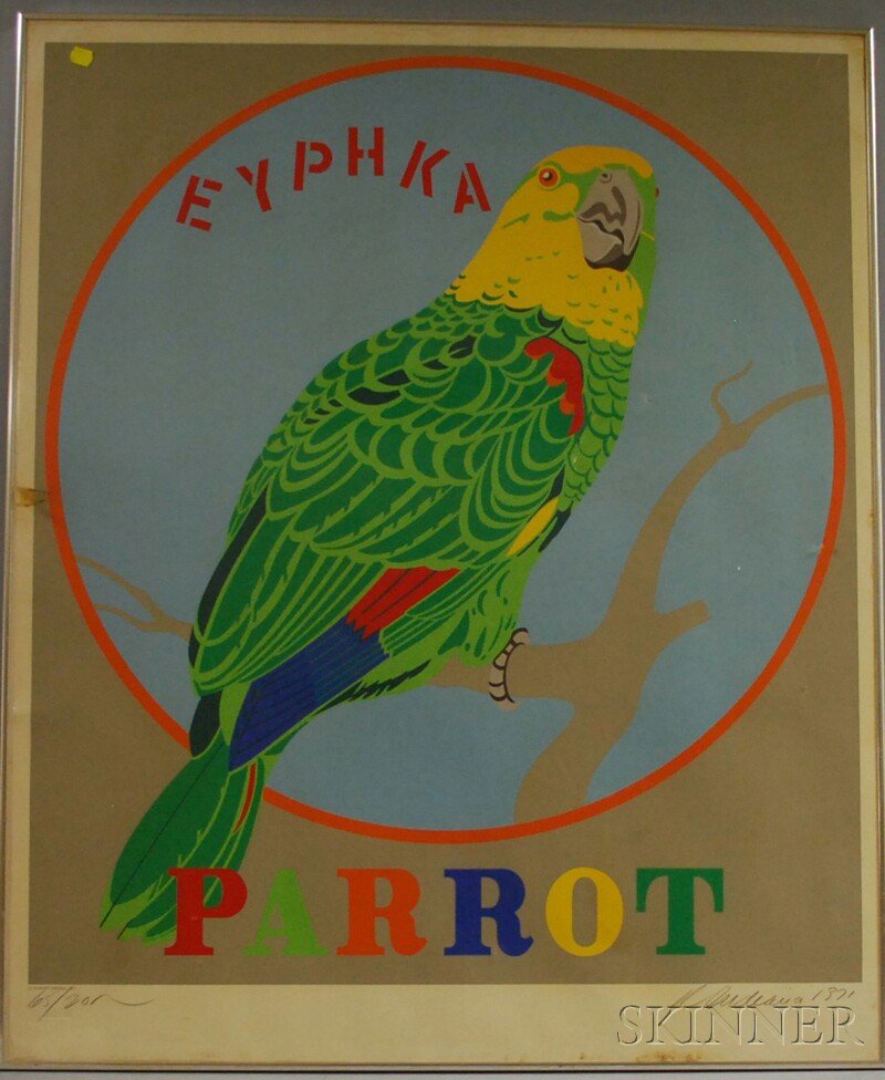Robert Indiana (American, b. 1928) Parrot, from th: Robert Indiana (American, b. 1928) Parrot, from the DECADE Portfolio, 1971, edition of 200 published by Multiples, New York and Los Angeles (Sheehan, 70). Signed an