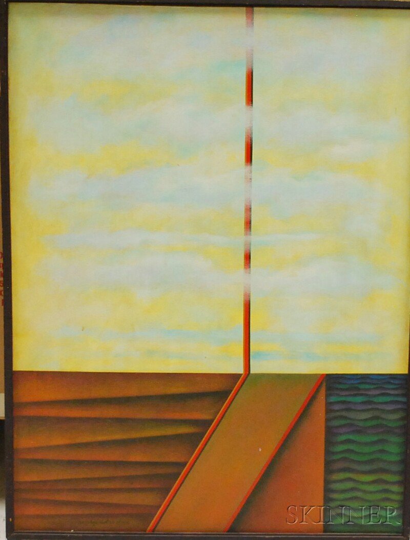 Raul G. Isidro (Filipino, b. 1943) Untitled, 1970: Raul G. Isidro (Filipino, b. 1943) Untitled, 1970 Signed and dated "Raul Isidro 5/19/70" l.l., identified on a label and with a label from International Telephone & Telegraph (ITT) Corporation af