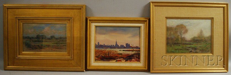 Three Framed Works by Members of the White Family: Three Framed Works by Members of the White Family of Connecticut: Henry Cooke White (American 1861-1952), Summer Landscape, signed "H.C. White" l.l., pastel on paper/board, sight size 7 x 11 in.; Nels