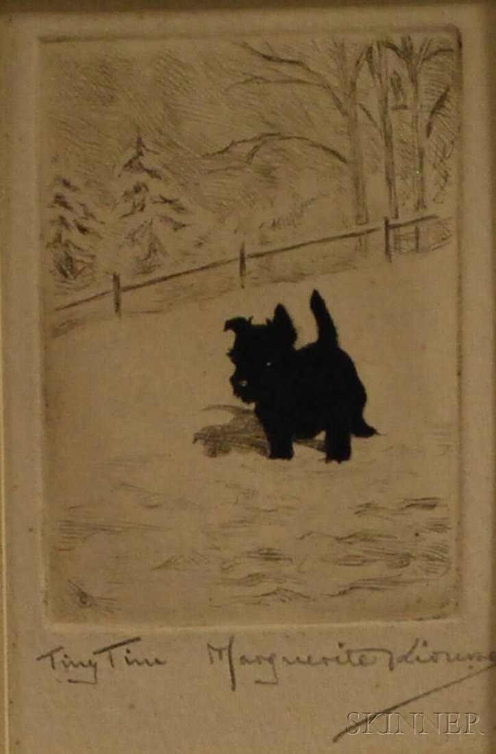 Marguerite Kirmse (American, 1885-1954) Tiny Tim.: Marguerite Kirmse (American, 1885-1954) Tiny Tim. Signed and titled "Marguerite Kirmse" l.r. Etching, sight size 4 1/2 x 3 in., unframed. Condition: Toned, foxing.
