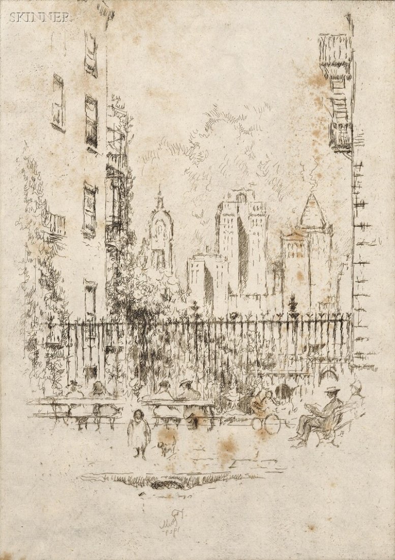 Joseph Pennell (American, 1860-1926) Orange St. (B: Joseph Pennell (American, 1860-1926) Orange St. (Brooklyn), 1924 (Wuerth, 847). Signed "Jos Pennell imp" in pencil l.c., signed and dated within the plate, annotated along the lower edge. Etching on l